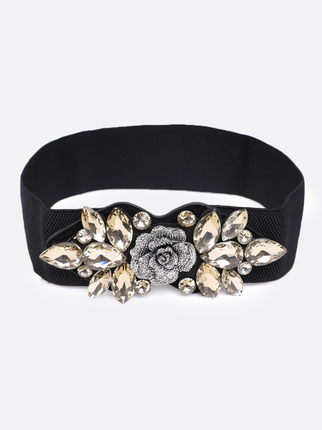 YouBella Women Fashion Jewellery Stylish and Trendy Design Stretchable Black Waist Belt  for Women and Girls